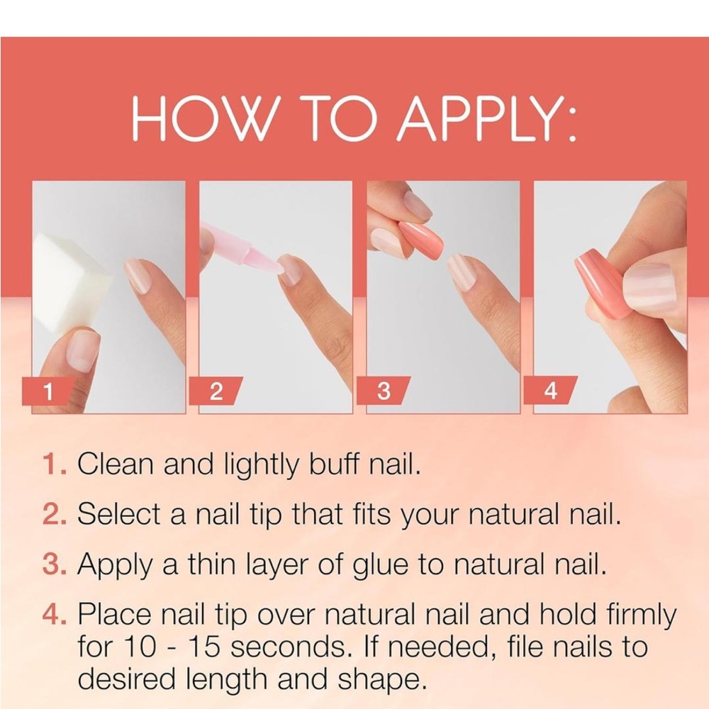 Ardell Nail Addict Naked Maven Press-On Nails Coffin‎ Shape New - Picture 5 of 7